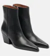 Paris Texas Block Heel Ankle Boots With Pointed Toe In Black