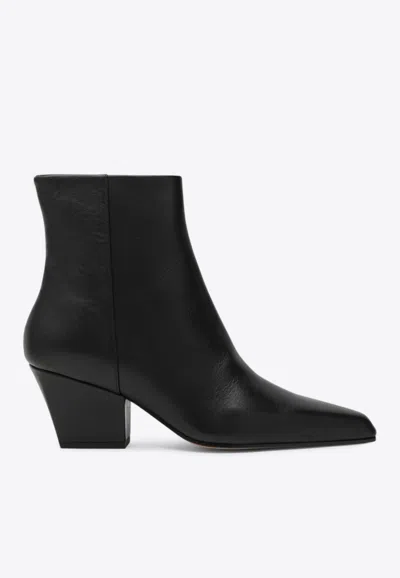 Paris Texas Jane 60 Leather Ankle Boots In Black