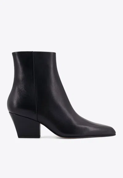 Paris Texas Jane 60 Leather Ankle Boots In Black