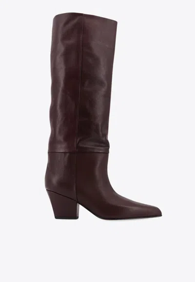 Paris Texas Jane 60 Leather Knee-high Boots In Brown