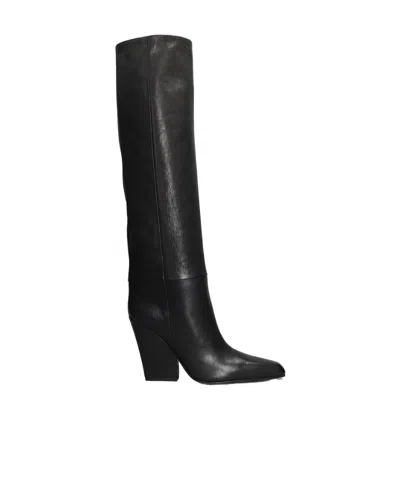Paris Texas Jane 90mm Leather Knee-high Boots In Black