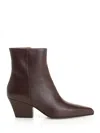 Paris Texas Ankle Boots In Mocha Calf Leather In Brown