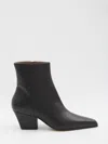 Paris Texas Block Heel Ankle Boots With Pointed Toe In Black