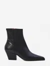 Paris Texas Block Heel Ankle Boots With Pointed Toe In Black