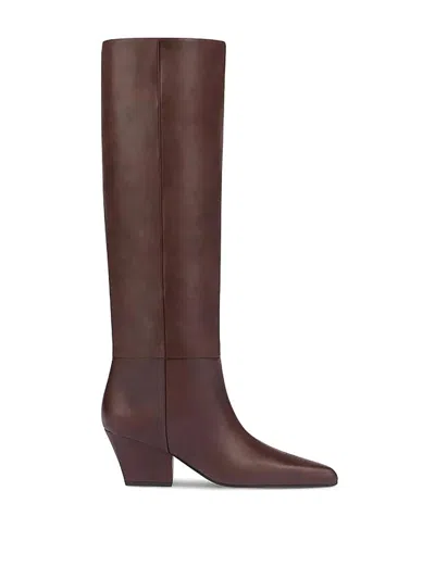 Paris Texas Jane Boot 60 In Mocha Colour In Burgundy