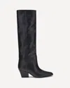 Paris Texas Jane Knee-high Leather Texan Heel Boots In Nude