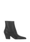 Paris Texas Block Heel Ankle Boots With Pointed Toe In Black