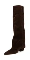 Paris Texas Jane Fold Over Boots 60mm Ebano In Brown