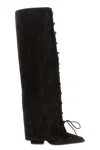 Paris Texas 100m Jane Fold Over Lace-up Boots In Brown