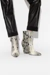 Paris Texas Jane Snake Zip Ankle Boots In Grey