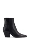 Paris Texas Block Heel Ankle Boots With Pointed Toe In Black