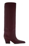 Paris Texas Jane Leather Knee Boots In Burgundy