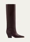 Paris Texas Jane Leather Knee Boots In Mocha