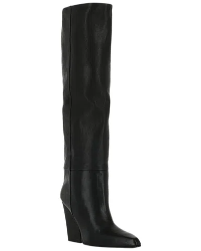 Paris Texas Jane Leather Knee-high Boot In Black