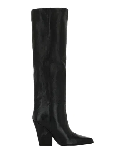 Paris Texas Jane Leather Knee-high Boots In Black