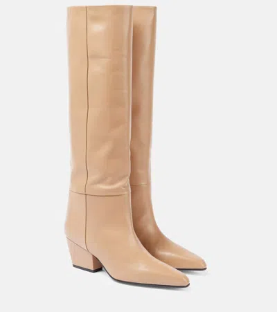 Paris Texas Jane Leather Knee-high Boots In Brown