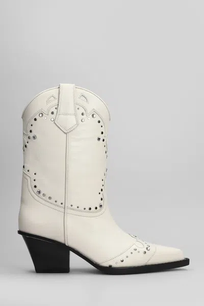 PARIS TEXAS JANICE BOOT 60 TEXAN BOOTS IN WHITE LEATHER