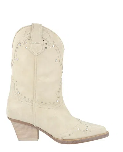Paris Texas Janice Suede Boots In White