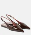 Paris Texas Jessica 10 Patent Leather Slingback Flats In Brown