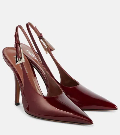 Paris Texas Jessica 105 Patent Leather Slingback Pumps In Red