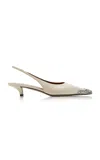 Paris Texas 35mm Jessica Leather Western Slingbacks In White