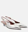 Paris Texas Jessica Mirrored Leather Slingback Pumps In Silver