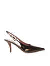 Paris Texas Jessica Patent Leather Slingback Pumps In Brown