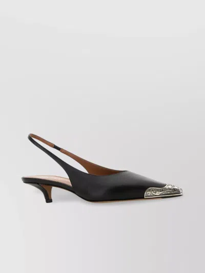 PARIS TEXAS JESSICA WESTERN LEATHER PUMPS KITTEN HEEL