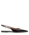 Paris Texas Jessica 10 Patent Leather Slingback Flats In Black