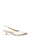 Paris Texas 35mm Jessica Leather Western Slingbacks In 奶白