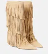 Paris Texas Jessie 75 Fringed Suede Boots In Beige