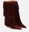 Paris Texas Jessie 75 Fringed Suede Knee-high Boots In Brown