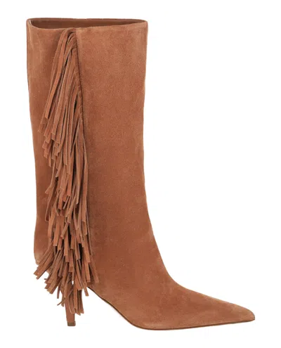 Paris Texas Jessie Fringed Suede Knee Boots In Brown