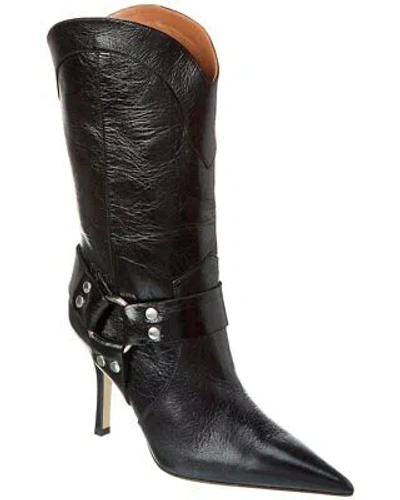 Pre-owned Paris Texas June Leather Boot Women's In Black