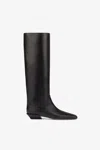 Paris Texas Leather Bettina Boots With Squared Toe In Black