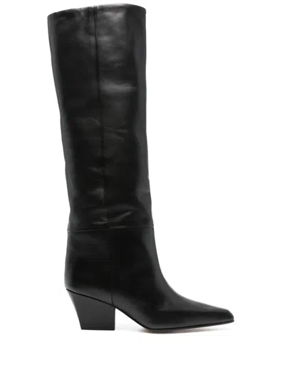 Paris Texas Knee-high Leather Boots In Black