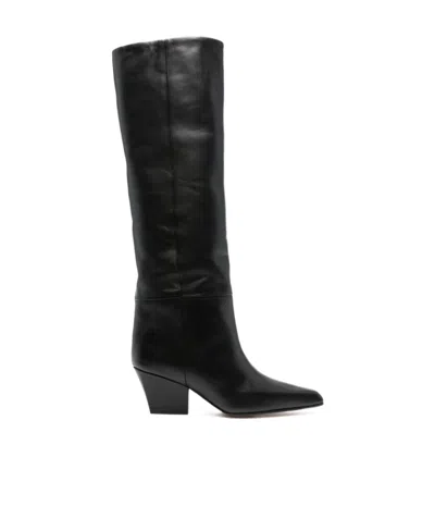 Paris Texas Knee-high Leather Boots In Black