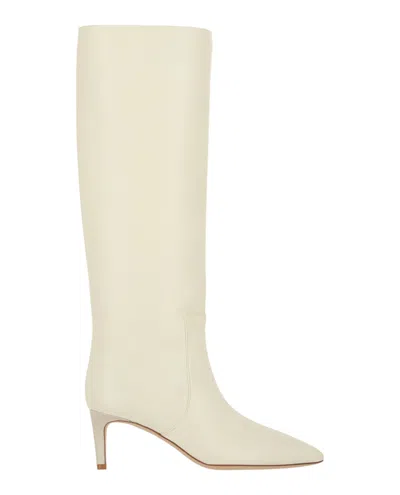Paris Texas Knee-high Leather Boots In White