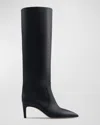 Paris Texas 60mm Stiletto Tall Leather Boots In Black