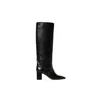 Paris Texas 70mm Anja Croc Embossed Tall Boots In Black