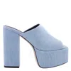 PARIS TEXAS PARIS TEXAS LADIES MEDIUM WASH SASHA DENIM PLATFORM MULES