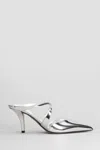 Paris Texas Laila Mule 75 Slipper-mule In Silver Leather In Silver