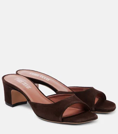 Paris Texas Lara 50 Suede Mules In Brown