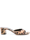 Paris Texas 'lara' Mules In Leather With Heel And Animalier Print