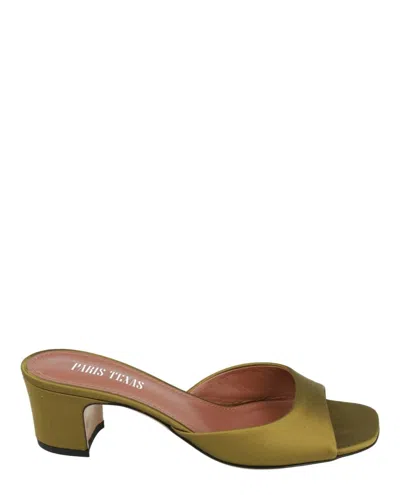 Paris Texas Lara Satin Mules In Green