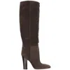 Paris Texas 100mm Lavinia Suede Pointed-toe Knee-high Boots In Brown