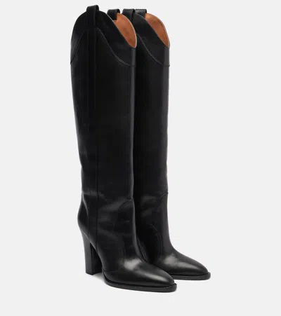 Paris Texas Lavinia 100 Leather Knee-high Boots In Black