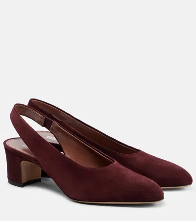 Paris Texas Lavinia 50 Suede Slingback Pumps In Red
