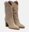 Paris Texas Lavinia 75 Suede Cowboy Boots In Sand