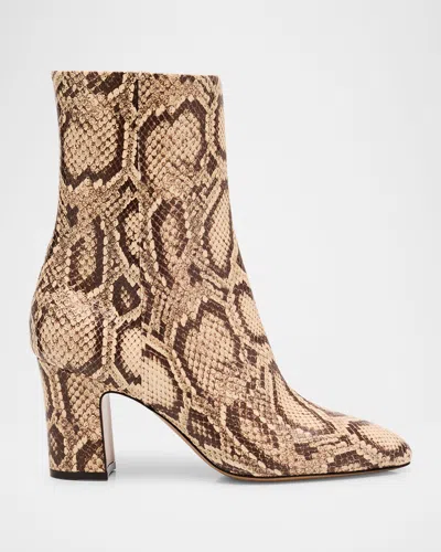 Paris Texas Lavinia Snake-embossed Leather Ankle Boots In White